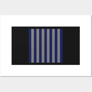 Navy Blue and Gray Stripes, Vertical Awning Stripes Posters and Art